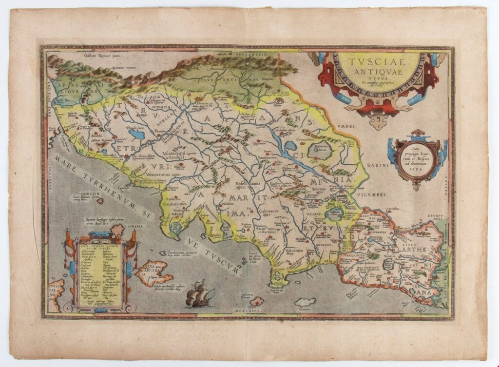 Mappe di Ortelius TVSCIAE ANTIQVAE