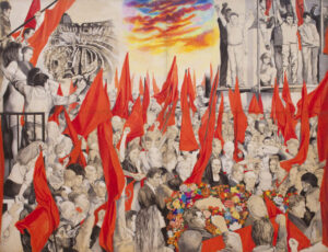 Renato Guttuso , Funerali di Togliatti , 1972 – GAM Torino, L’arte rivoluzionaria nel cinquantenario del ‘68